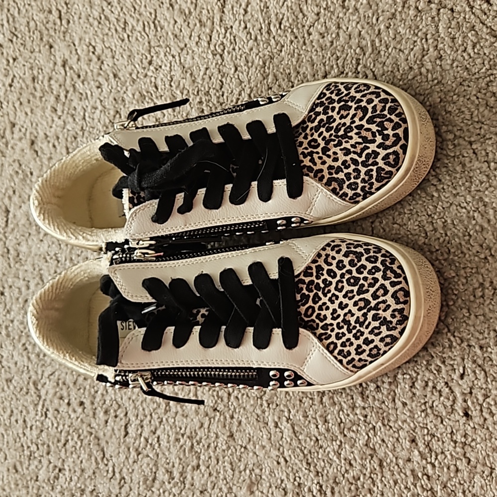 Steve Madden Leopard Sneakers - Black and Cream